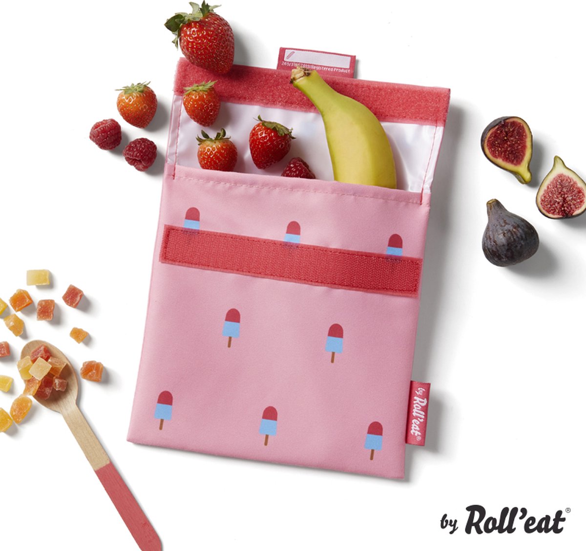 Roll'eat ® Snack'n'Go Fruits – Borsa Snack Riutilizzabile per Bambini | Contenitore Alimentare Ecologico | Porta Merenda Lavabile | Disegno di Angurie