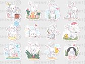 Pasen Stickers - 2x A5 stickervellen - Paashaas Easter - Bullet Journal Stickers - Planner Agenda Stickers - Scrapbook stickers - Laptop stickers - Telefoon stickers - Bujo stickers - Sticker