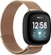 Milanees Bandje Geschikt Voor Fitbit Versa 3 - Rose Gold