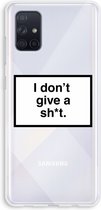 Case Company® - Samsung Galaxy A71 hoesje - Don't give a shit - Soft Cover Telefoonhoesje - Bescherming aan alle Kanten en Schermrand