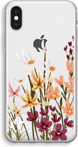 Case Company® - iPhone XS hoesje - Painted wildflowers - Soft Cover Telefoonhoesje - Bescherming aan alle Kanten en Schermrand