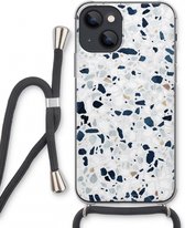 Case Company® - iPhone 13 mini hoesje met Koord - Terrazzo N°1 - Telefoonhoesje met Zwart Koord - Extra Bescherming aan alle Kanten en Over de Schermrand