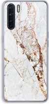 Case Company® - Oppo A91 hoesje - Goud marmer - Soft Cover Telefoonhoesje - Bescherming aan alle Kanten en Schermrand