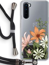 Case Company® - OnePlus Nord hoesje met Koord - Floral bouquet - Telefoonhoesje met Zwart Koord - Bescherming aan alle Kanten en Over de Schermrand