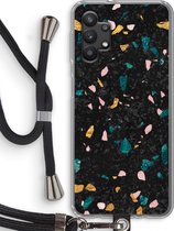 Case Company® - Samsung Galaxy A32 5G hoesje met Koord - Terrazzo N°10 - Telefoonhoesje met Zwart Koord - Bescherming aan alle Kanten en Over de Schermrand