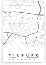 Walljar - Stadskaart Tilburg Centrum - Muurdecoratie - Poster
