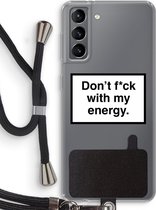 Case Company® - Samsung Galaxy S21 hoesje met Koord - My energy - Telefoonhoesje met Zwart Koord - Bescherming aan alle Kanten en Over de Schermrand