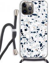 Case Company® - iPhone 12 Pro Max hoesje met Koord - Terrazzo N°1 - Telefoonhoesje met Zwart Koord - Extra Bescherming aan alle Kanten en Over de Schermrand