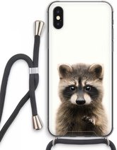 Case Company® - iPhone XS Max hoesje met Koord - Rocco - Telefoonhoesje met Zwart Koord - Extra Bescherming aan alle Kanten en Over de Schermrand