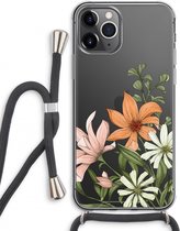 Case Company® - iPhone 11 Pro Max hoesje met Koord - Floral bouquet - Telefoonhoesje met Zwart Koord - Extra Bescherming aan alle Kanten en Over de Schermrand