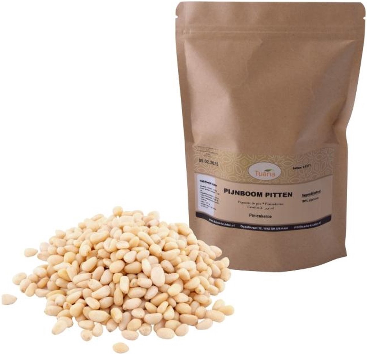 Goedkoopste Tuana Kruiden - Pijnboompitten - Strooibus 180 Gram - MP-P-0023