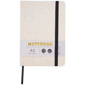 Glitter notitieboek zilver glitter A5 maat lang 15 cm - hoog 21 cm - 120 blad - FSC verantwoord hout en papier
