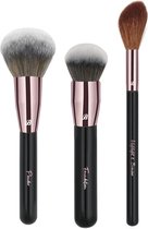 Boozyshop ® In Your Face Brush Set! - Make up kwasten set - Zwart - 3-delig - Professionele make-up kwastenset - Poeder kwast - Highlighter kwast - Bronzer kwast