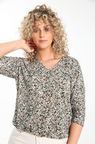 Cassis Dames T-shirt met libertyprint - T-shirt - Maat 46