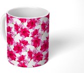 Mok - Koffiemok - Bloemen - Roze - Zomer - Patronen - Mokken - 350 ML - Beker - Koffiemokken - Theemok