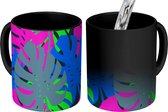 Magische Mok - Foto op Warmte Mokken - Koffiemok - Neon - Monstera - Jungle - Patronen - Magic Mok - Beker - 350 ML - Theemok