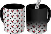Magische Mok - Foto op Warmte Mokken - Koffiemok - Stippen - Rood - Patroon - Magic Mok - Beker - 350 ML - Theemok