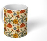 Mok - Patronen - Vintage - Bloemen - Ogen - Mokken - 350 ML - Beker - Uitdeelcadeautjes