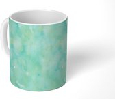 Mok - Waterverf - Patroon - Turquoise - Mokken - 350 ML - Beker - Uitdeelcadeautjes