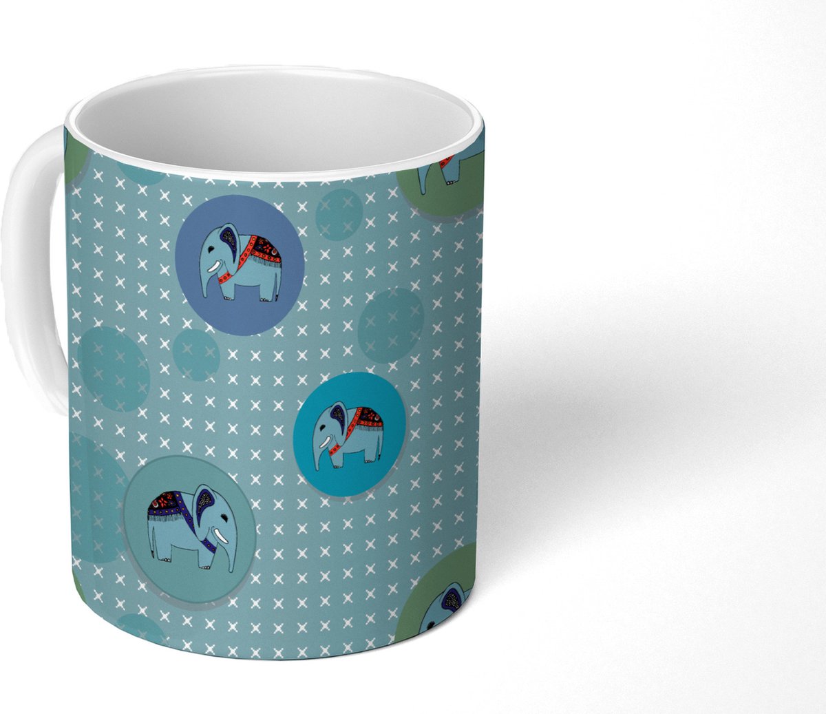 Mok - Koffiemok - Olifant - Stippen - Design - Mokken - 350 ML - Beker - Koffiemokken - Theemok