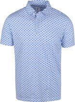 R2 Amsterdam - Polo Blauwe Klaverprint - L - Modern-fit