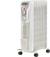 alpina Olieradiator Elektrisch 7 Lamellen – Oliegevulde Radiator met Thermostaat – Elektrische Kachel 850W – Verwarming met Oververhittingsbeveiliging – Brede Voet en Handvat – Compacte Radiator