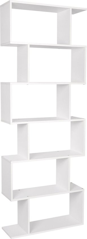 Boekenkast Melena del Sur - 300x43x240H cm - eiken - met stang en lad Boekenkast Melena del Sur - 300x43x240H cm - eiken - met stang en lad