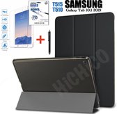 Tablet Case Voor Samsung Galaxy Tab 10.1 2019 T510 / T515 Case Stand Beschermhoes – Magnetische Stand + Tempered Glass screen protector en Stylus Pen – HiCHiCO