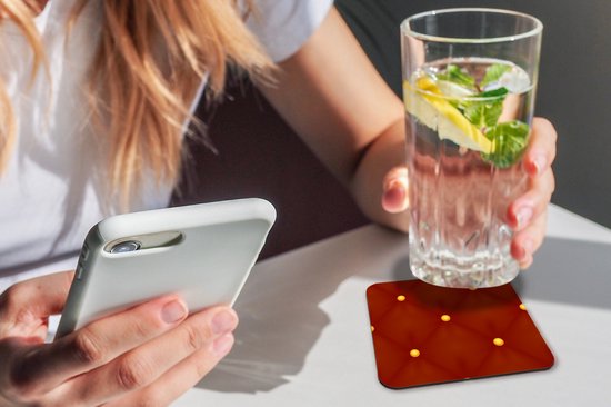 Sous-verres verres pour verres - Motifs - Noël - Or - Pois - 10x10 cm - Sous-verres en verre - 6 pièces - Décoration de table de Noël - Décoration de table de Noël - Décoration de table