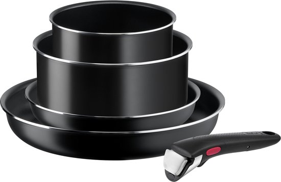 Tefal Ingenio Easy Cook & Clean - Pannenset - 5-delig - Niet Geschikt voor Inductie - Stapelbaar - Afneembare Handgreep