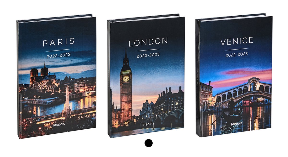 Brepols Schoolagenda 2022-2023 • CITIES • LONDON • Zwart • 11.5 x 16.9 cm
