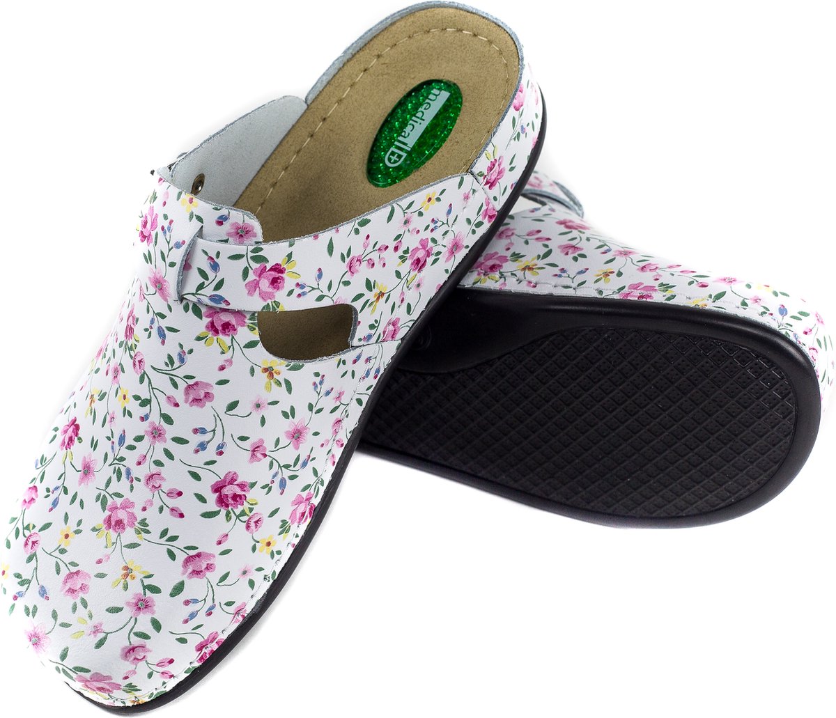 Comfort platte klomp Rose Flower - MedicalID - Maat 36
