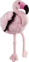Pluche knuffel dieren roze Flamingo vogel van 30 cm - Speelgoed knuffels tropische vogels - Leuk als cadeau voor kinderen