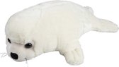 Pluche knuffel dieren Witte Zeehond pup 50 cm - Speelgoed zeedieren knuffelbeesten