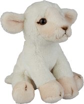 Pluche knuffel dieren Lammetje/schaap van 15 cm - Speelgoed lammetjes knuffels - Leuk als cadeau voor kinderen