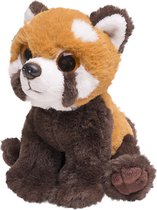 Pluche rode panda knuffeldier van 13 cm - Speelgoed dieren knuffels cadeau voor kinderen