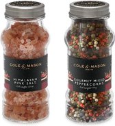 Cole & Mason Luxury Refill Jar Pink Salt & Gourmet Pepper - H 14cm