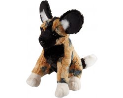 foto van Pluche wilde hond knuffel dier - 30 cm - safari dieren uit Afrika - speelgoed of decoratie