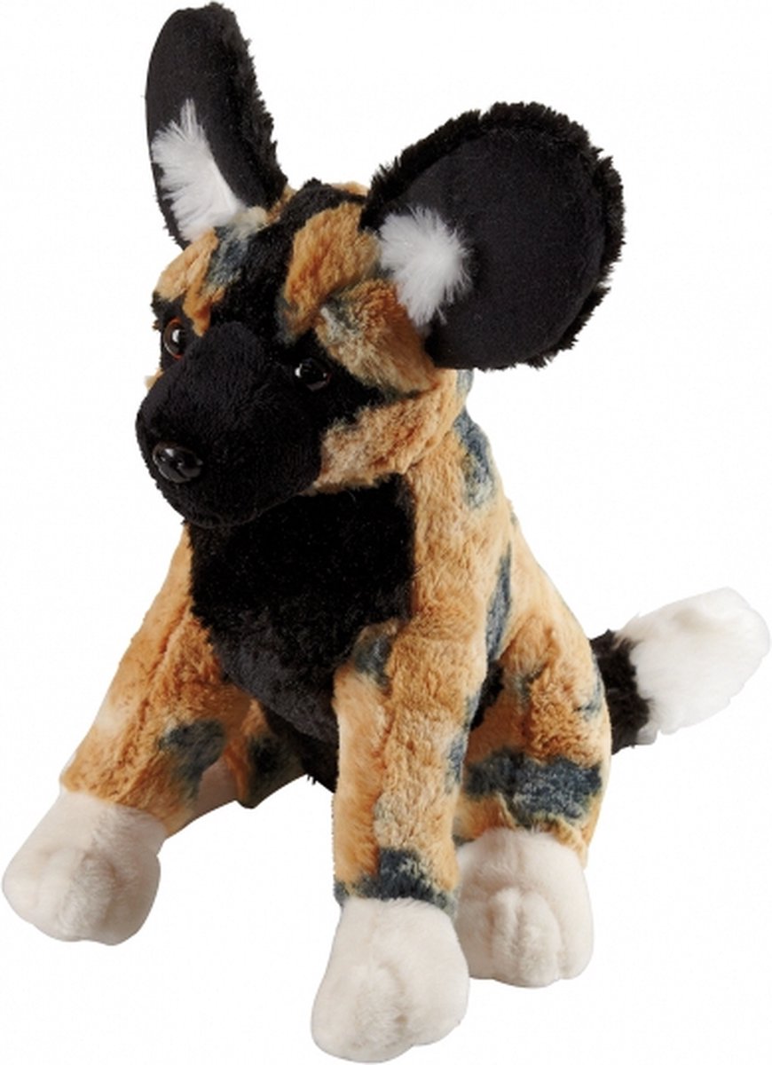 Pluche wilde hond knuffel dier - 30 cm - safari dieren uit Afrika - speelgoed of decoratie
