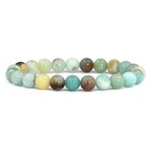 Bixorp Gems - Bracelet de pierres précieuses Amazonite colorée - Bracelet de Bracelets de perles tachetées bleues polies - Amazonite multicolore brute - Naturellement fabriquée