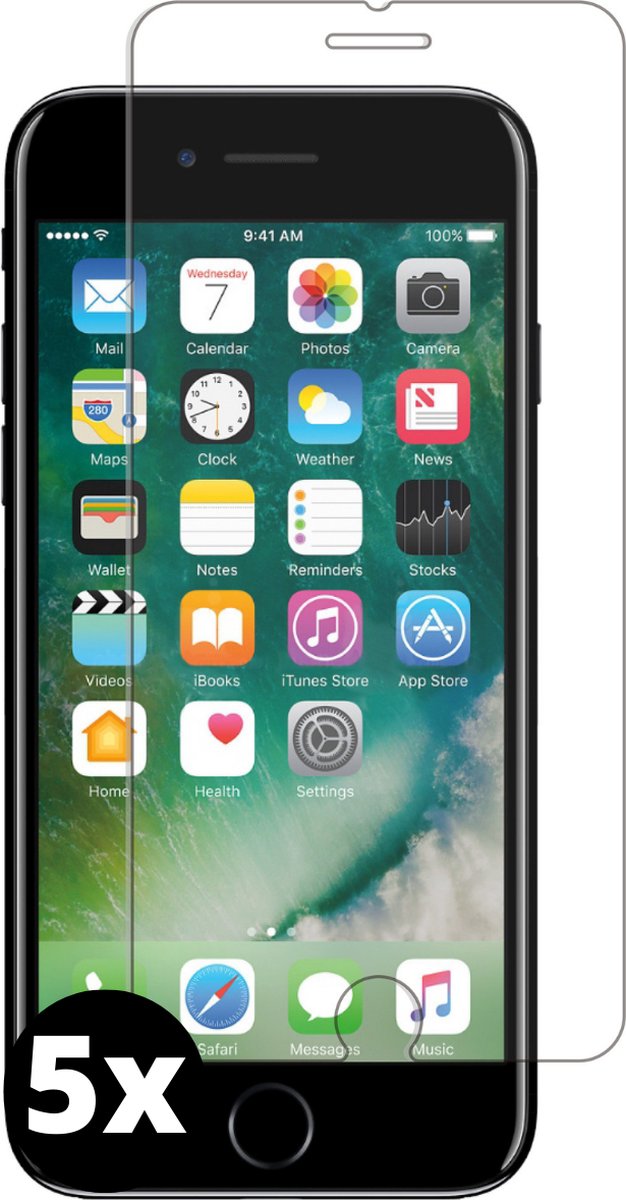 Fooniq Screenprotector Transparant 5x - Geschikt Voor Apple iPhone 6/6S/7/8/SE 2020