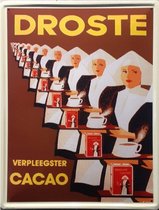 Wandbord - Droste Verplaagster Cacao - 30x40cm