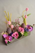 Bloemstuk zijden kunstbloemen `Fenna`