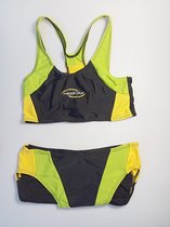 bikini meisjes- zwart geel groen- 176