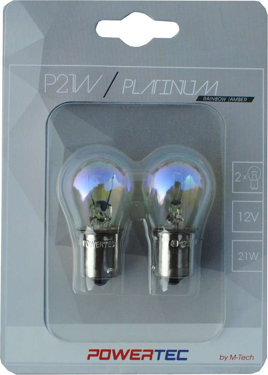 Powertec Platinum BA15S / PY21W 12V - RAINBOW Blister - Set