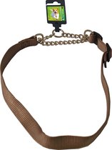 Nylon sliphalsband verstelbaar 20 mm, 45-60 cm bruin.