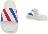 NL (bad) slippers rood wit blauw 36 (valt klein ,bestel 1 maat groter)
