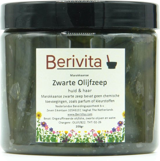 Zwarte Zeep, Olijfzeep 200gr - Olijfzeep, Sabon Beldi - Moroccan Soap | bol.com