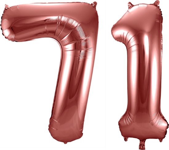 Folieballon 71 jaar brons 86cm