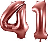 Folieballon 41 jaar brons 86cm